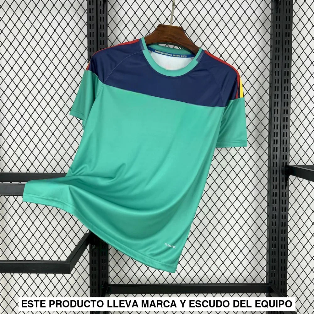 Camiseta España 10-11, Portero Azul/verde, (Versión Retro)