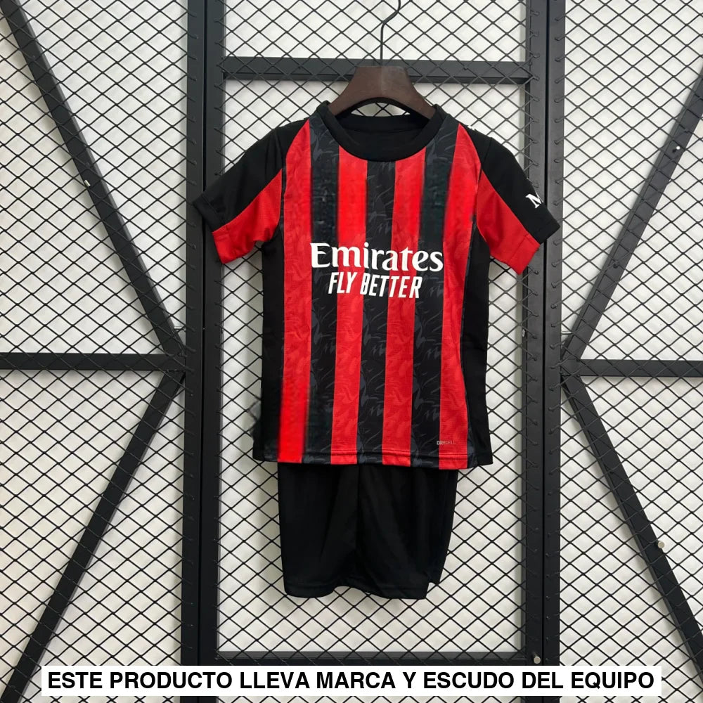 Equipación AC Milan 25-26, Local, Niño (ENTREGA EN 24-72 HORAS)