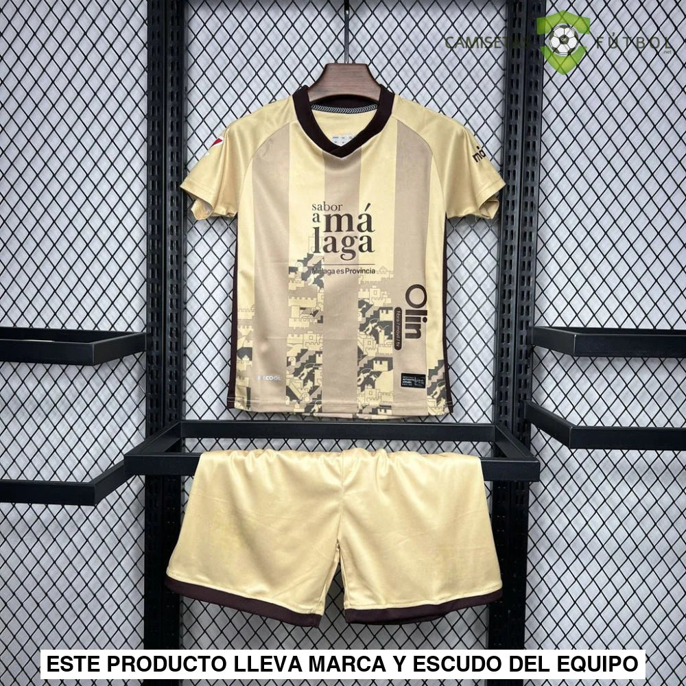 Equipación Malaga 24-25, 3ª Equipación, Niño  (Lleva personalización La liga) (ENTREGA EN 24-72 HORAS)